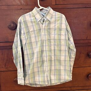 bella bliss Light Blue & Green Plaid Button-Down Shirt